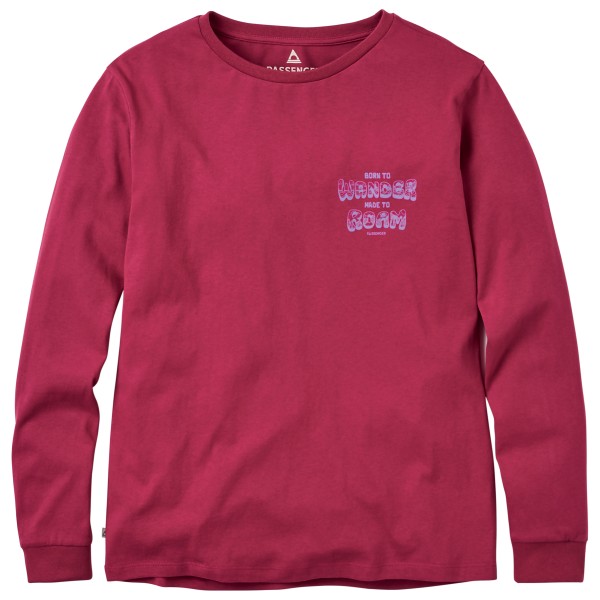Passenger  Women's Woodcut Recycled Cotton L/S T-Shirt - Longsleeve, roze