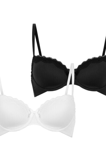 Hunkemöller 2-pack voorgevormde beugel bh Lola Zwart