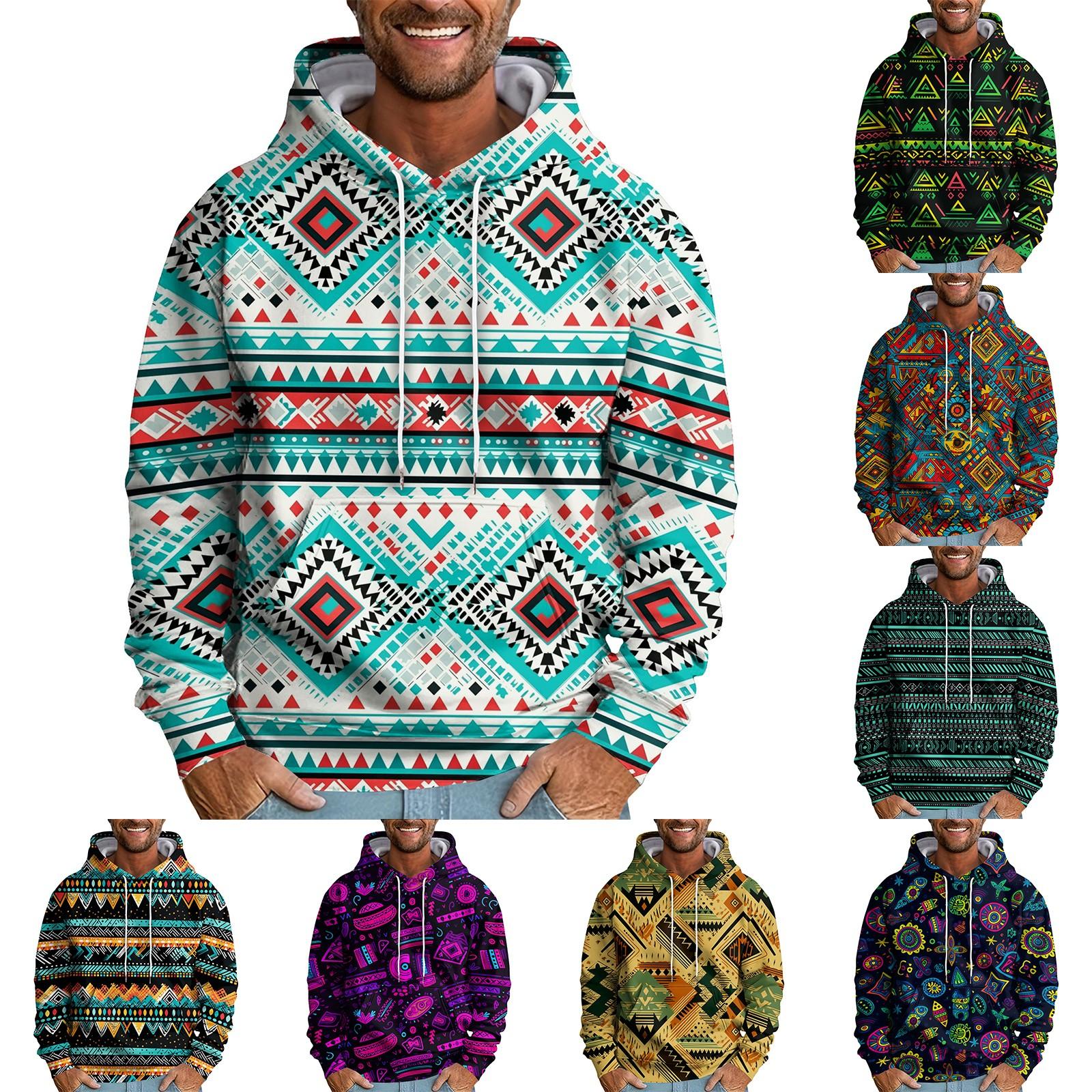 Excellent stuff Heren Losse Bloemen Bedrukte Capuchon Sweatshirt Heren Casual Mode Sport Sweatshirt XXXXXXL