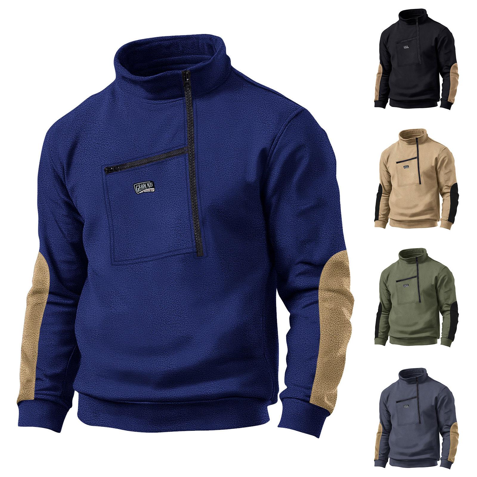 Excellent stuff Heren Sweatshirt Losse Effen Kleur Outdoor Warm Ademend T-shirt Top S zwart