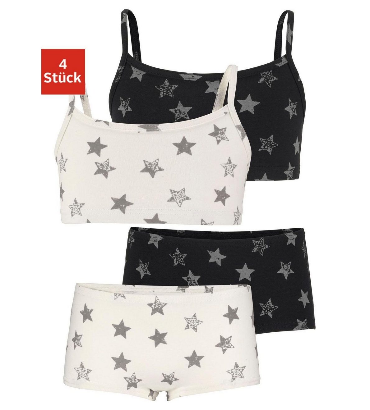 Vivance Set: Bustier met sterrenprint (set, 4-delig, Met hipster)