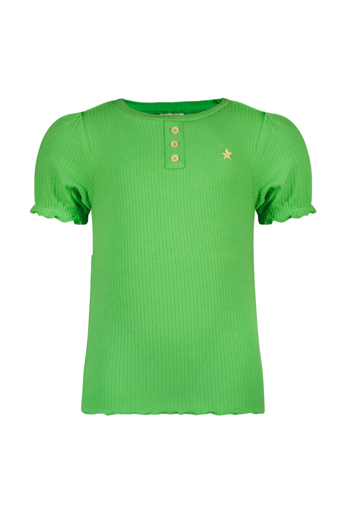 Like Flo Meisjes top rib met knoopjes - Groen