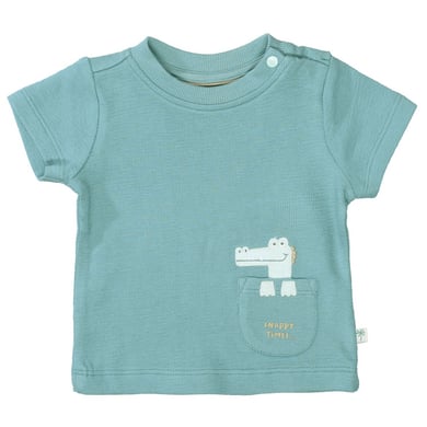Staccato T-shirt washed petrol gestructureerd