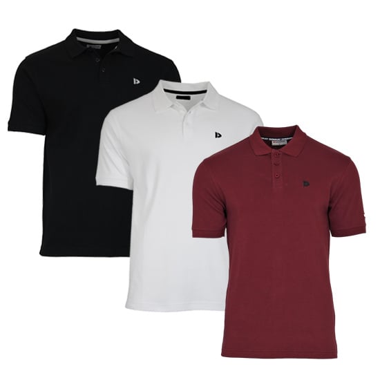 Donnay Donnay Heren - 3-Pack - Polo shirt Noah - Zwart / Wit / Burgundy