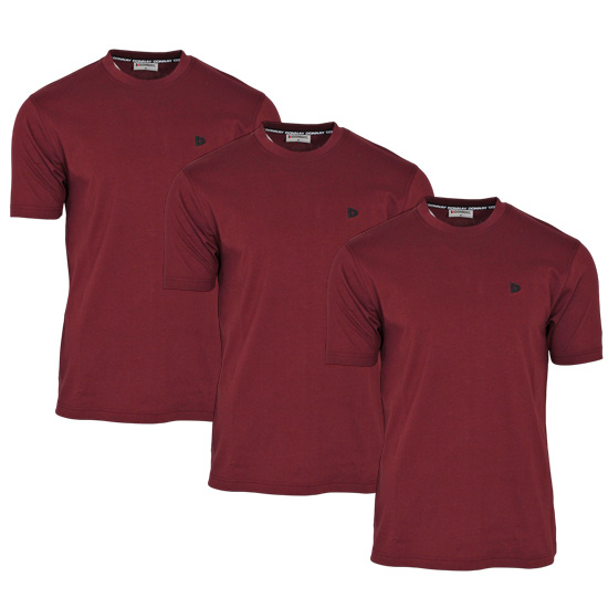Donnay Donnay Heren - 3-Pack - T-Shirt Vince - Burgundy