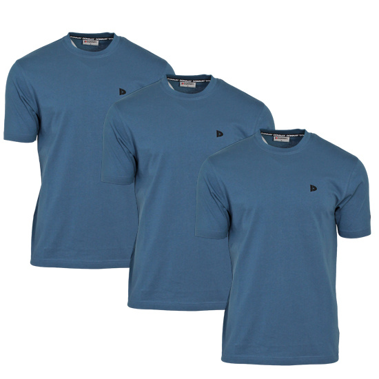 Donnay Donnay Heren - 3-Pack - T-Shirt Vince - Denim Blue