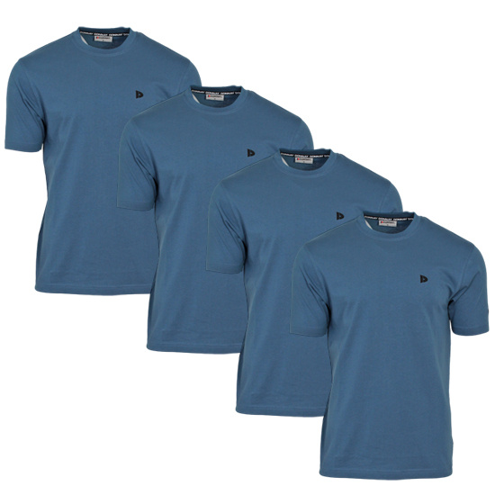 Donnay Donnay Heren - 4-Pack - T-Shirt Vince - Denim Blue