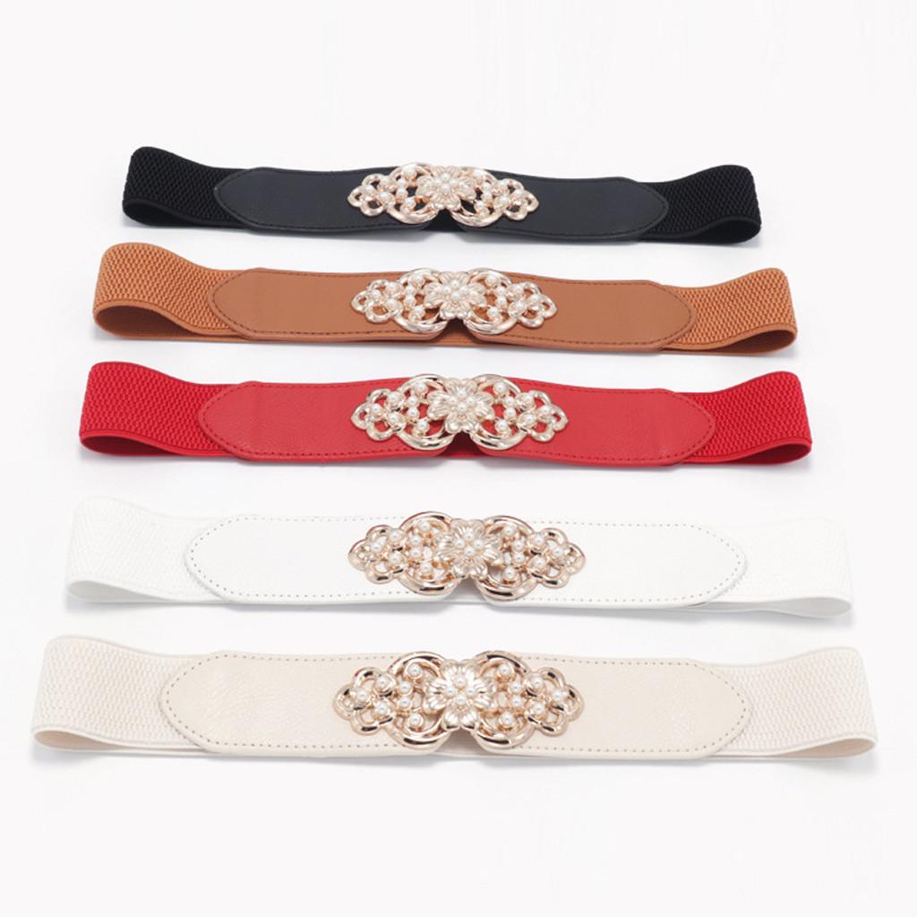 Long nose Mode Dames Boho Lady Vintage lederen gesp taille riem tailleband accessoires beige