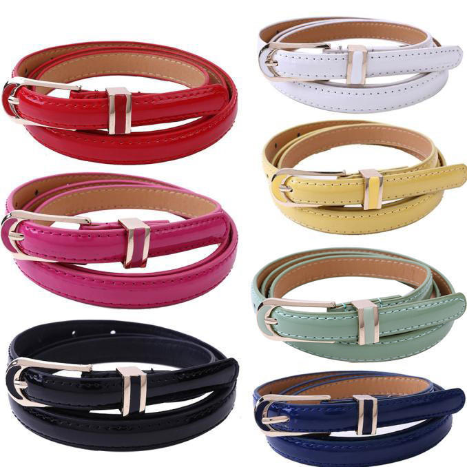 Long nose Nieuwe mode dames vintage accessoires casual dunne vrijetijds lederen riem zwart