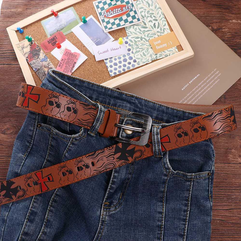 Hongsee Buckle For Women Cross Korean Waist Strap Casual Belt Accessories Female Waistband PU leather Belt wit