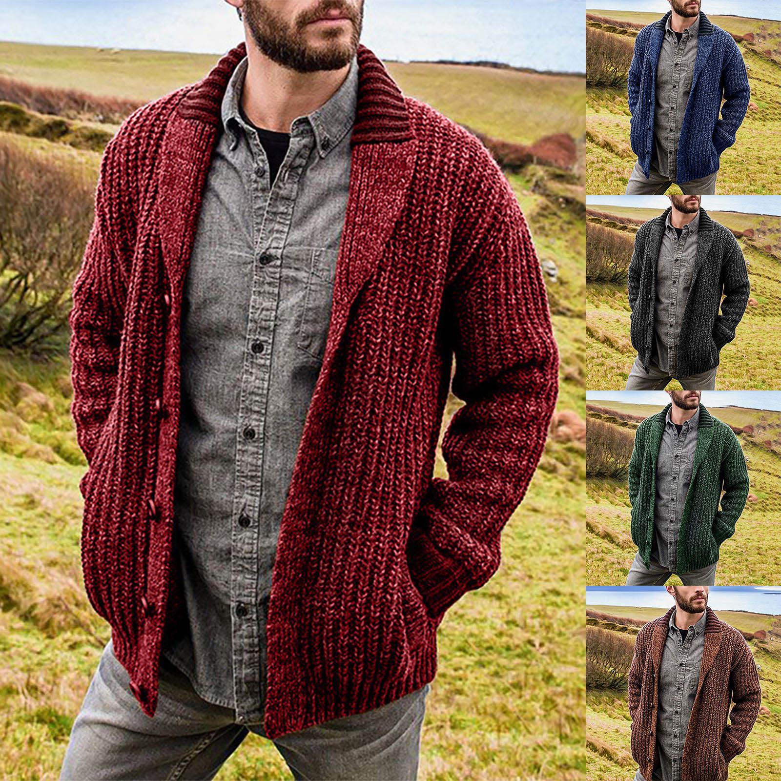 Long nose Herfst- en winter herenmode los vest warme revers capuchon trui XXXXL blauw