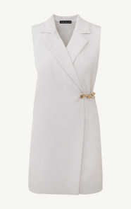 Jurkjes Elegante Gilet Jurk Beige