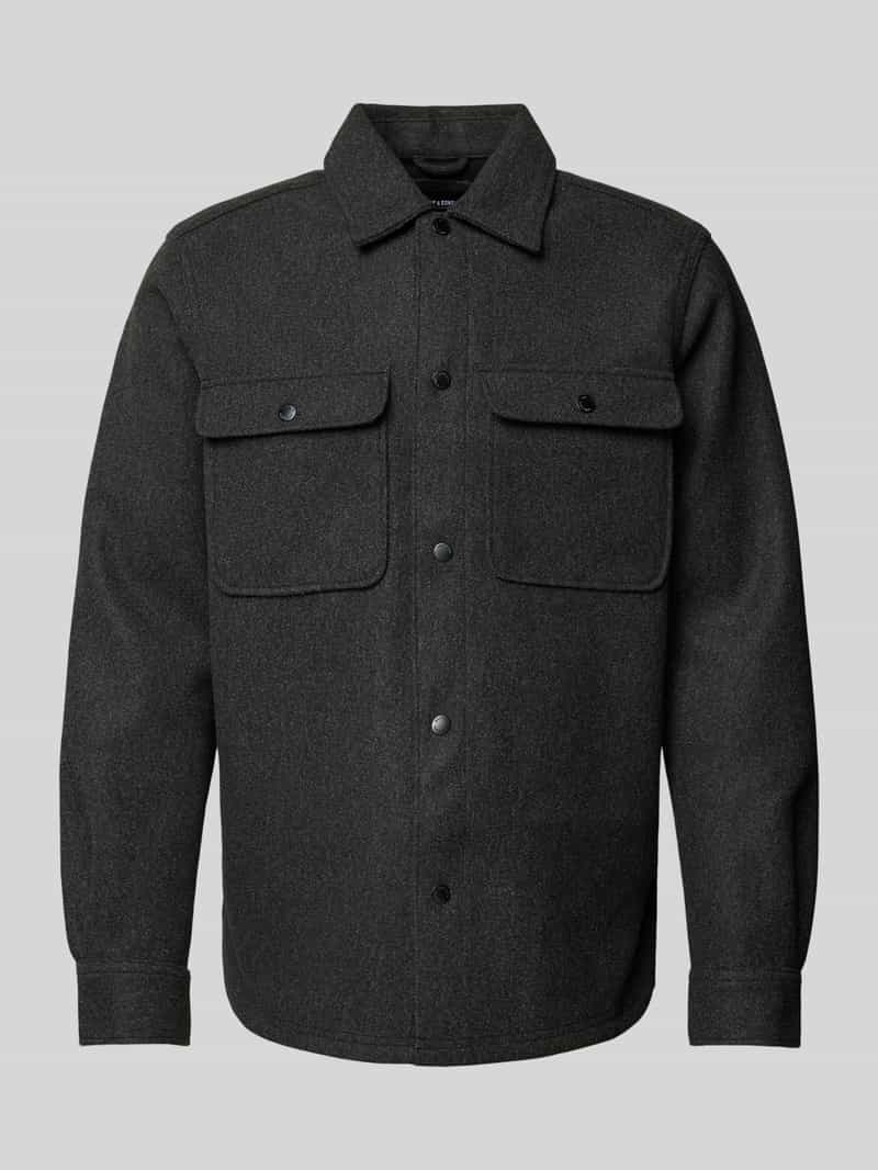 ONLY & SONS Overhemd met lange mouwen ONSASH OVR WOOLEN LOOK PKT LS SHIRT NOOS