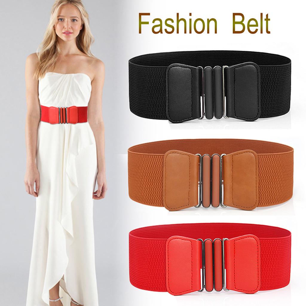 Long nose Damesmode wilde brede tailleband elastische stretch jurk taille riem gesp band 68x7.5cm