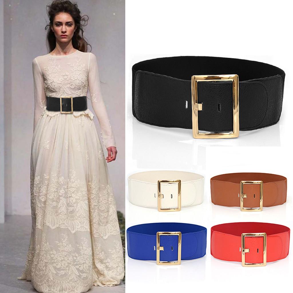Long nose Mode Dames Dames Tailleriem Lichaamsriem Brede elastische riem Jurkaccessoires 75X1X7.5 bruin