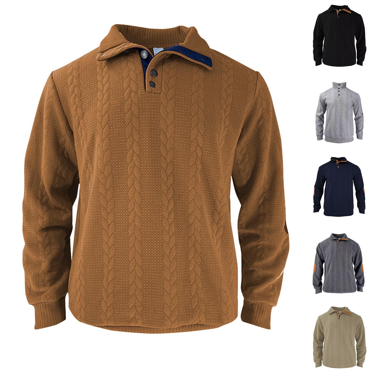 Linglong Heren Casual Mode Hoodless Sweatshirt Brede Heren Losse Knoop Stand Kraag Capuchon Sweatshirt XL zwart