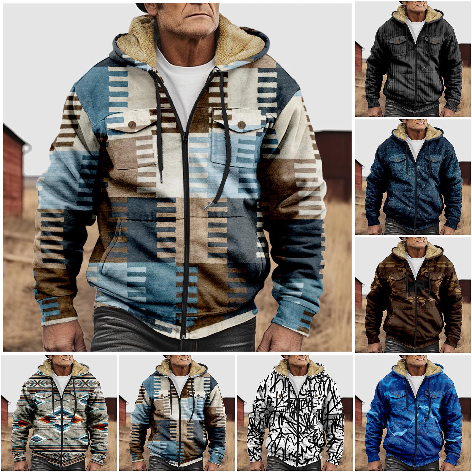 Challenge Heren Winter Rits Capuchon Fleece Sweatshirt Met Opgestikte Zak Casual Jack L zwart