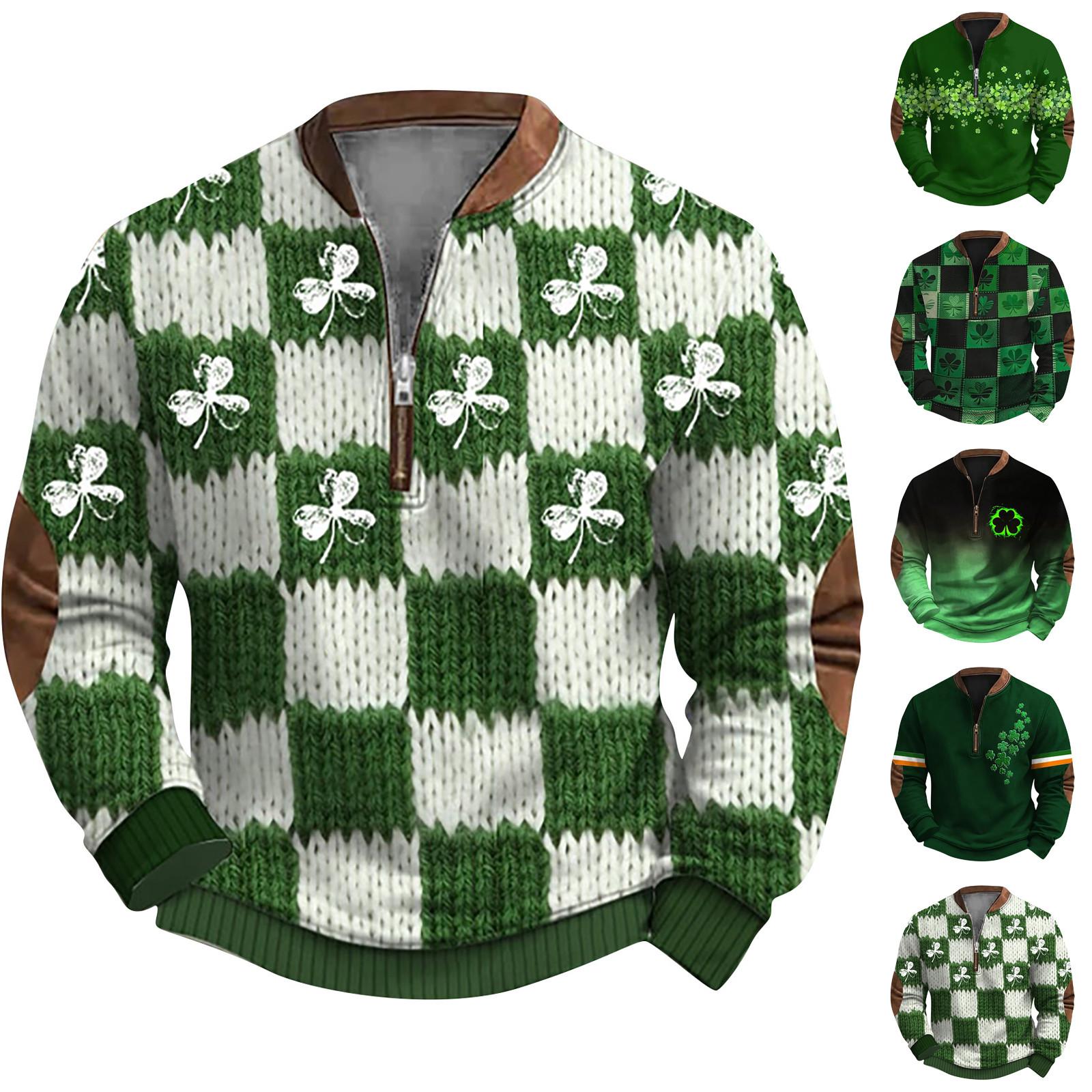 Linglong Heren Retro Casual Gradient Bedrukt Sweatshirt XXXL groen