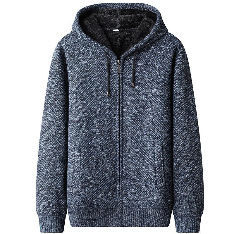 NB Fashion 2024 Nieuwe aankomst gebreide trui heren lente herfst casual fleece vest heren truien jassen effen kleur plus size 4XL 2XL blauw