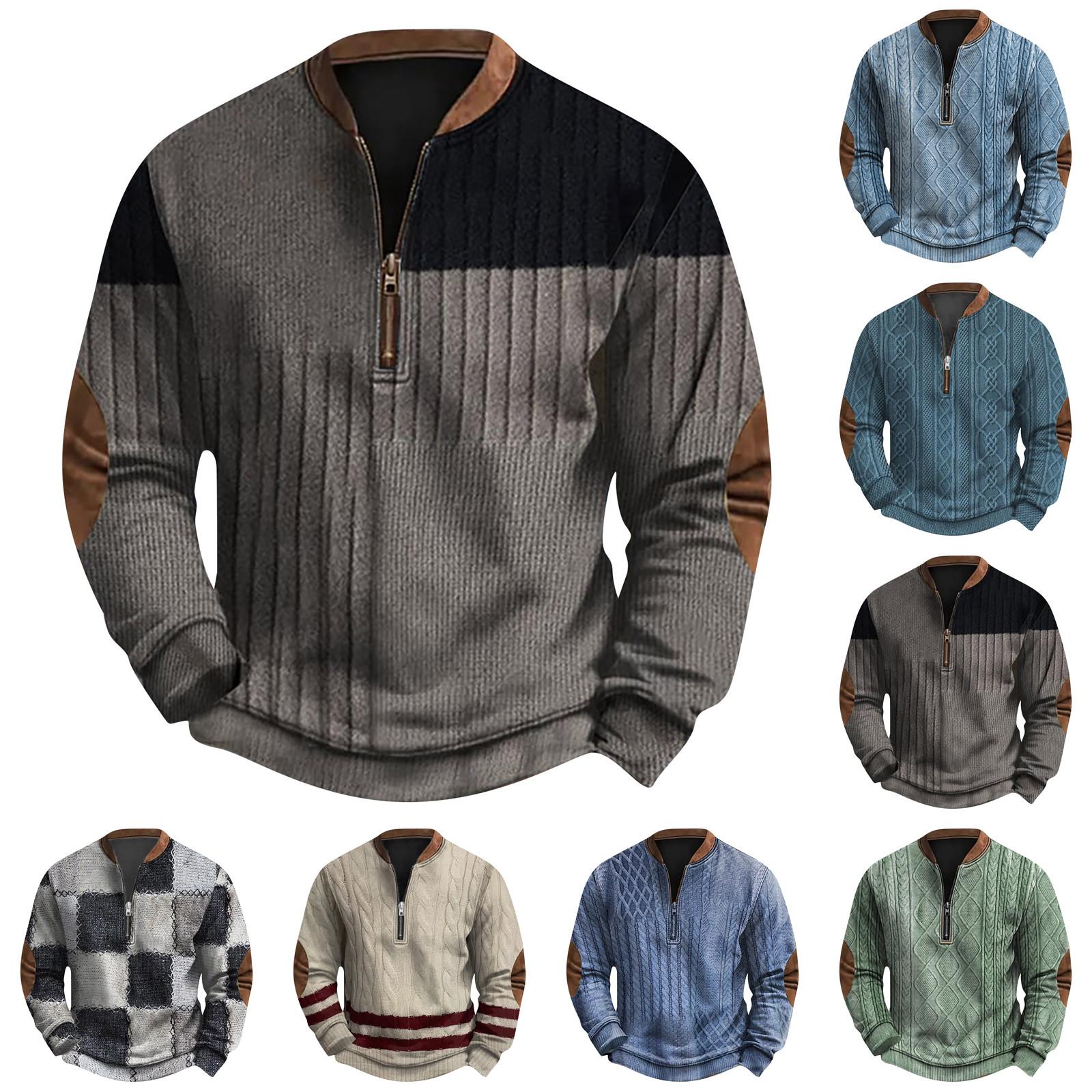 Excellent stuff Heren Retro Casual Gradient Bedrukt Sweatshirt L blauw