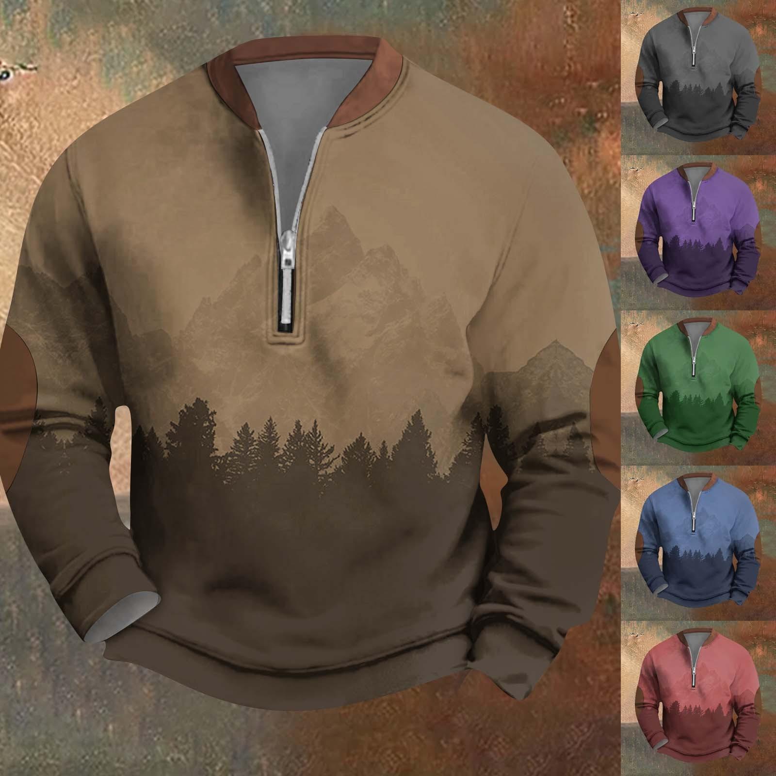 Master key Heren Retro Casual Gradient Bedrukt Sweatshirt L