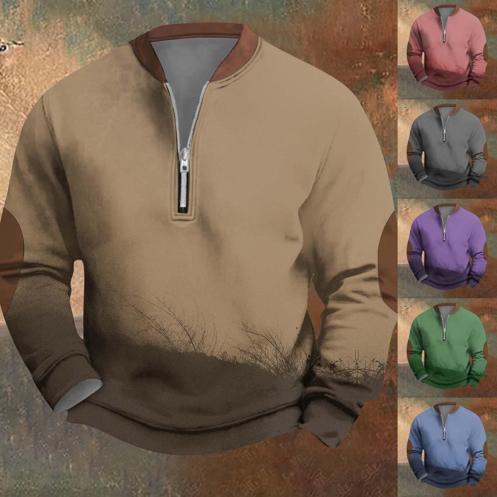 Master key Heren Retro Casual Gradient Bedrukt Sweatshirt L groen