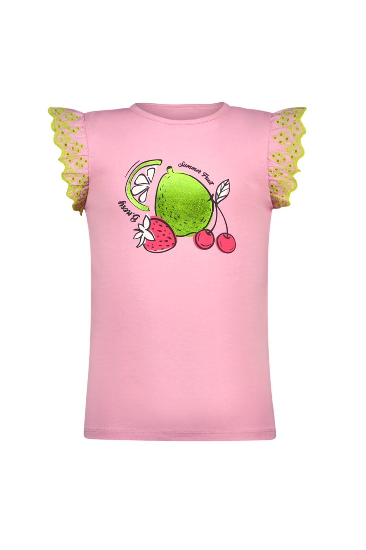 B.Nosy zomer top meisjes - roze glazuur - broderie mouw - Taria