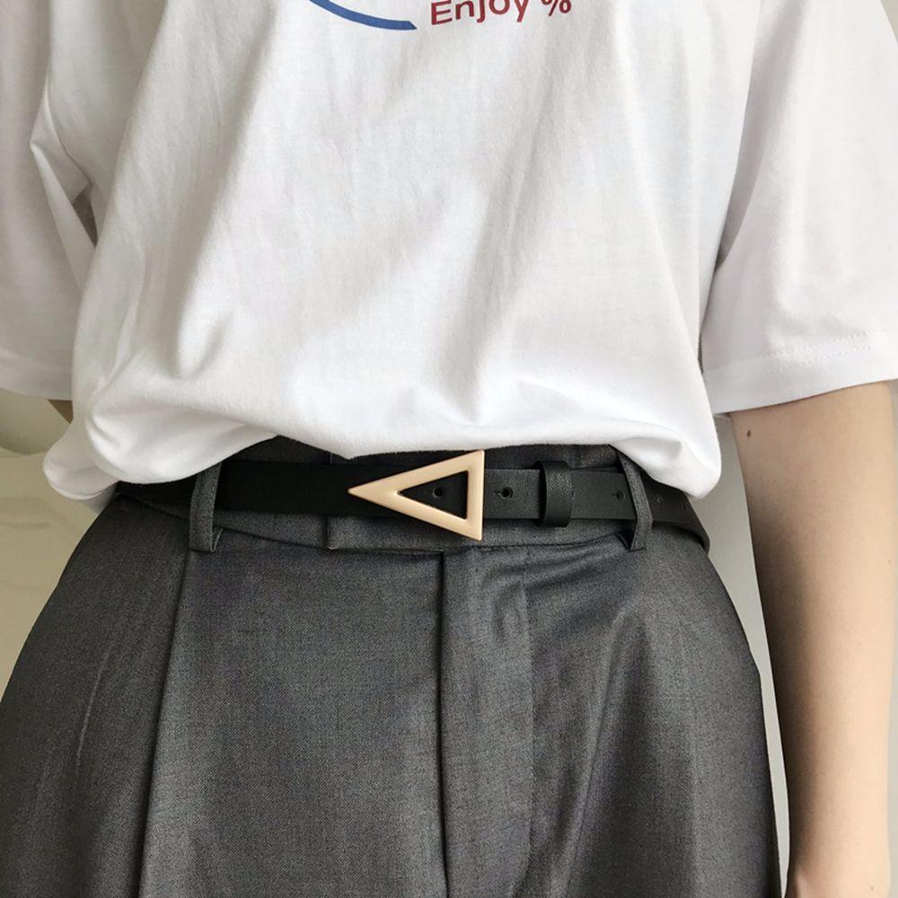 Fulaisen Korean Simple Unisex Female Male PU leather belt Belt accessories Triangle waistband Width rood