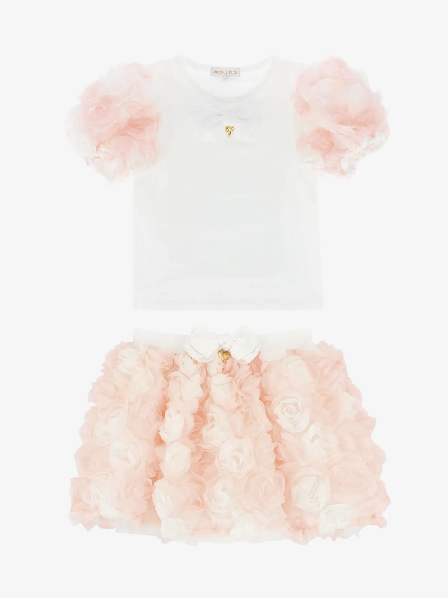 Angels Face Meisjes set rok roses snowdrop pink