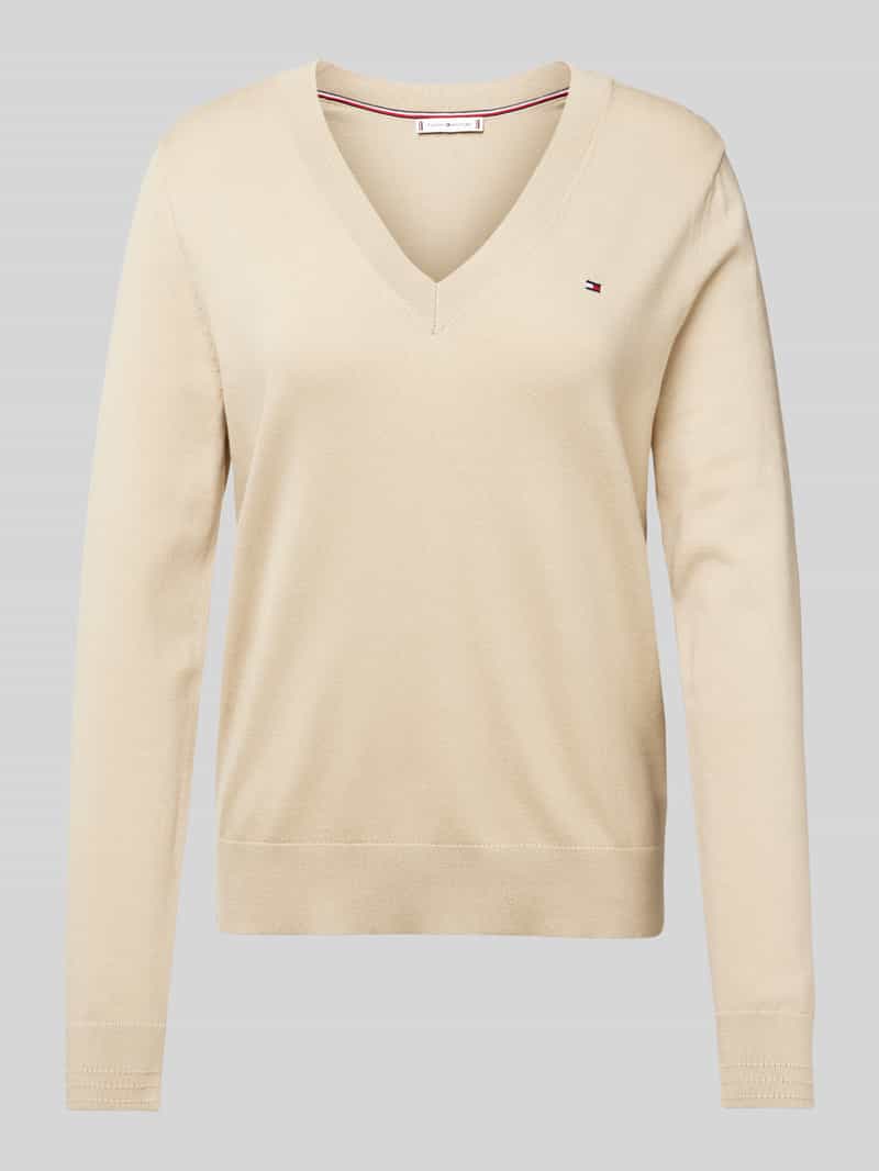 Tommy Hilfiger Trui met V-hals met logoborduursel