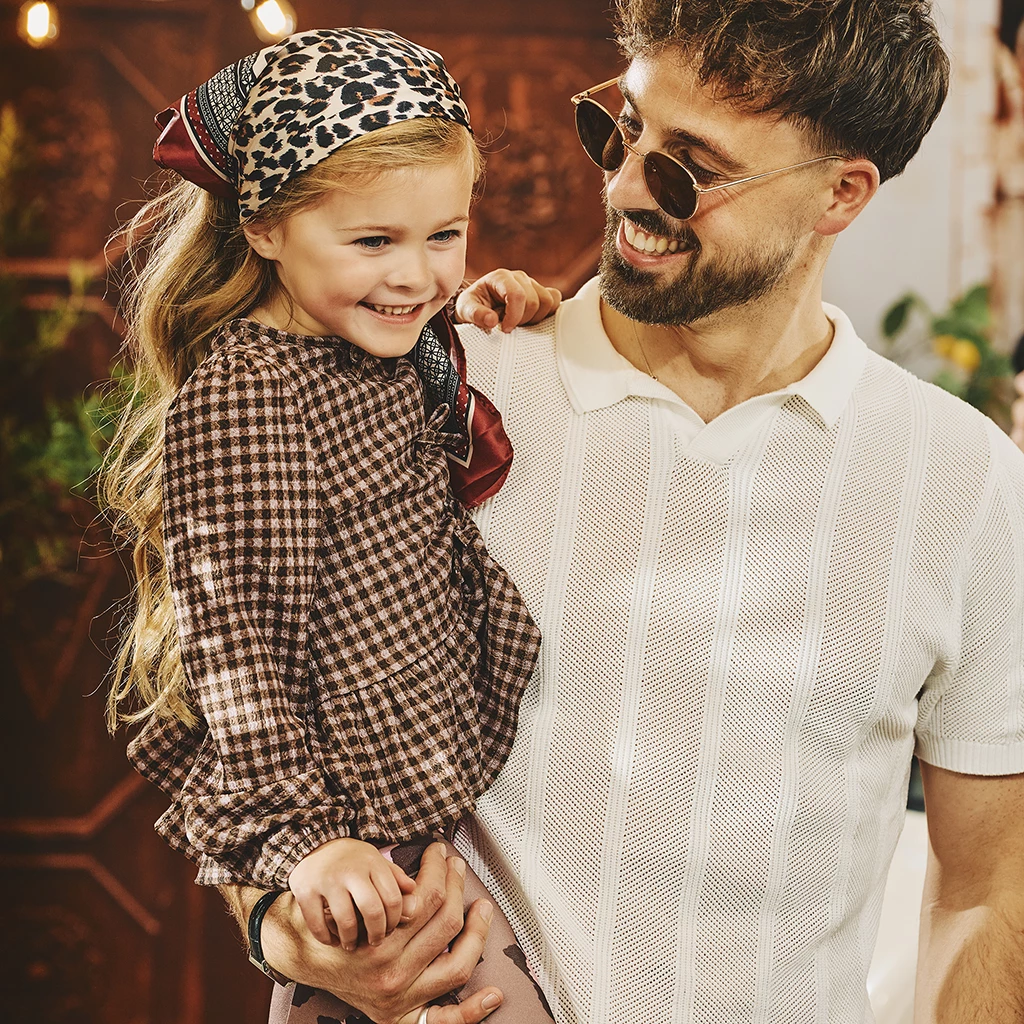 Z8-collectie Longsleeve crincle Elsie (lavenda/check)