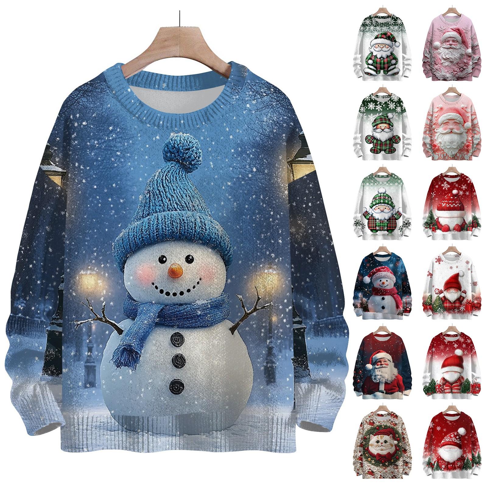 Master key Kersttrui voor kinderen Jongens en meisjes Gebreide trui Schattig shirt Herfst ronde hals Pullover Tops 100 blauw