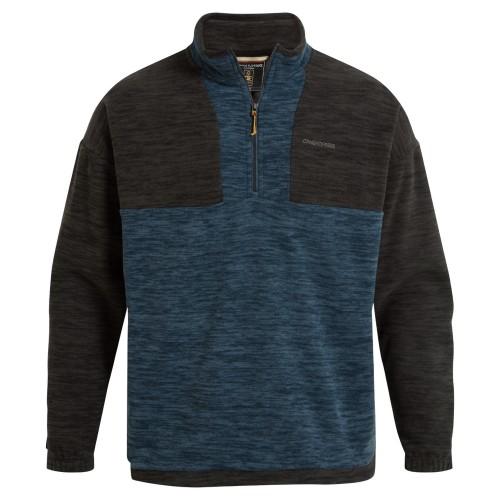 Craghoppers Mens Esk Colour Block Melange Half Zip Fleece Top XL grijs
