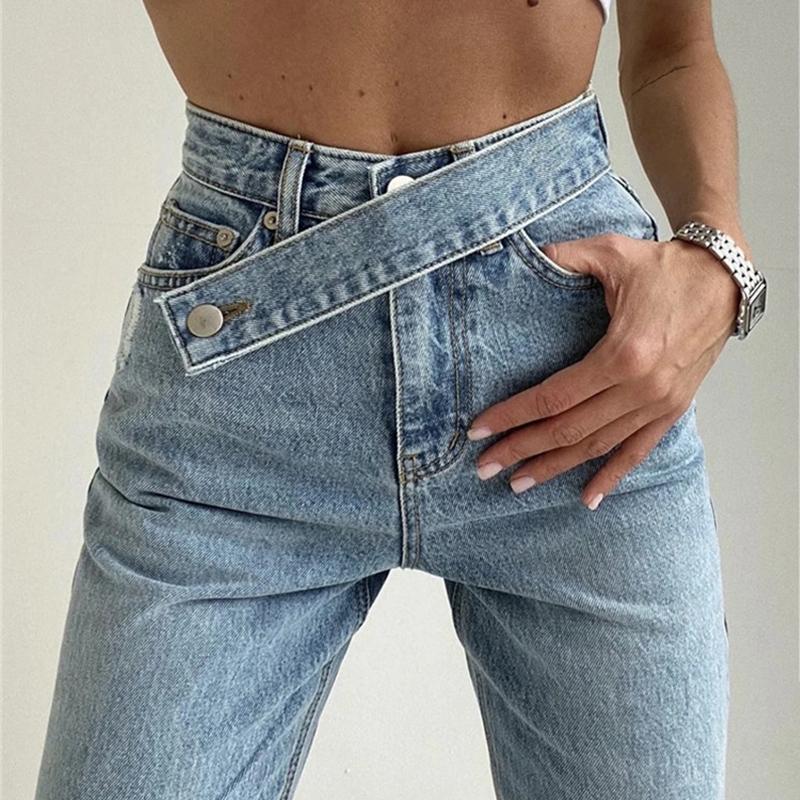 VANGULL Casual Straight Denim Hoge Taille Jeans Vrouwen Broek Herfst Winter Harajuku Boyfriend Jeans Losse Bodem XS lichtblauwe kleur
