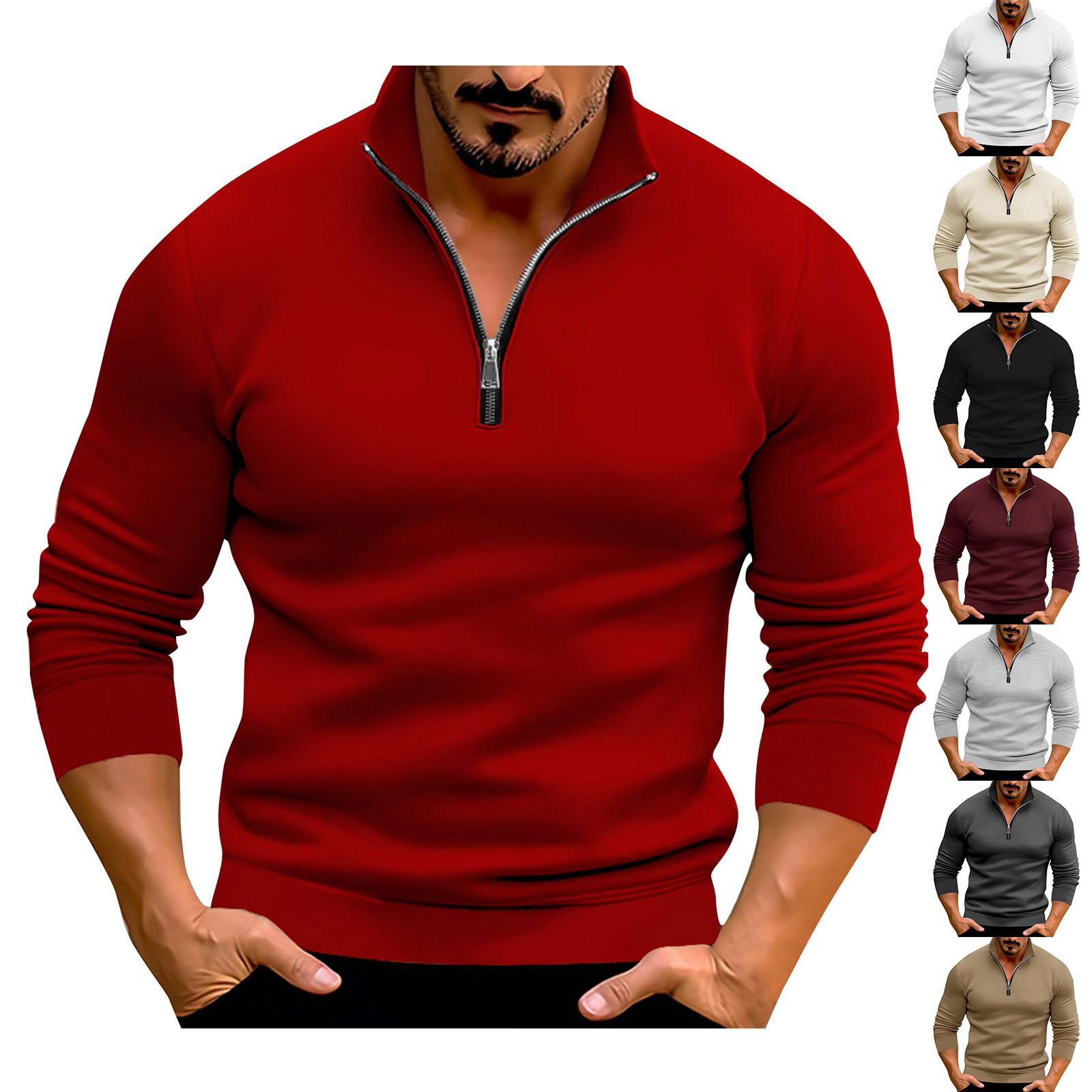 Linglong Heren T-shirt met lange mouwen, lente- en herfsttrui met lange mouwen S zwart