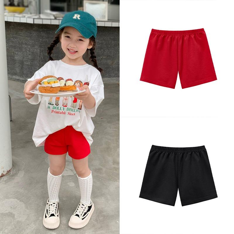 Kidsyuan Kindermeisjes effen kleur shorts elastische taille zomer casual sportshorts 13