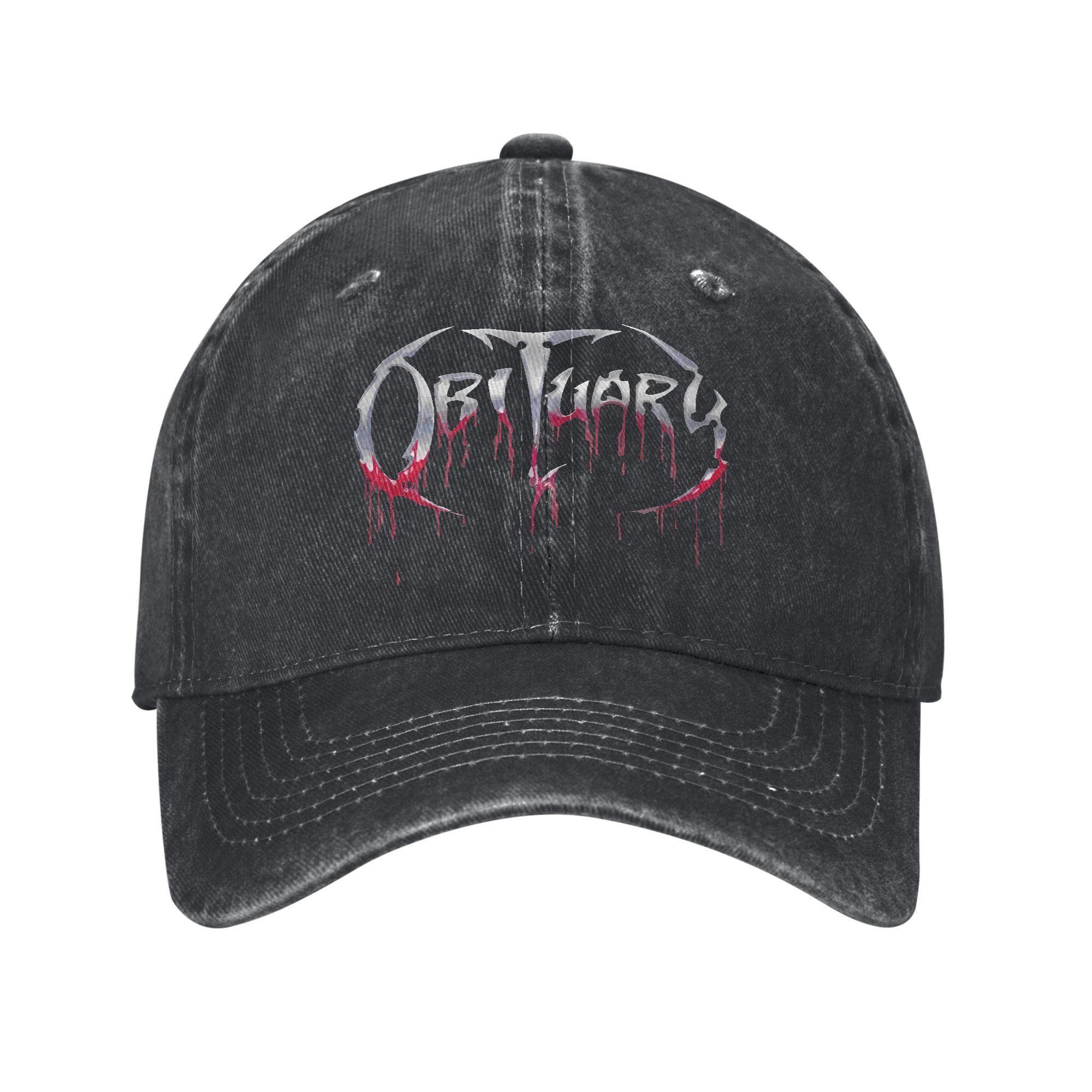 The best product for you Obituary rock metal band  Wear Baseball Cap Unisex Fashion  Caps Hat Adjustable Casquette Dad Hat Adjustable zwart