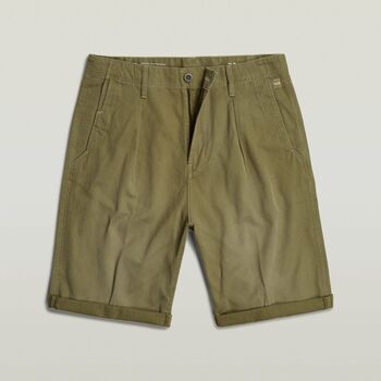 G-Star Raw Korte Broek  D24544 C962 PLEATED CHINO-B212 SMKE OLIVE