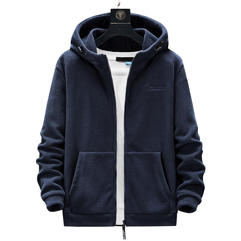 Stylish Man-2 2022 Fleece Outdoor Grote Maat Lente- en Herfst Fleece Sweater Met Capuchon Voor Heren L wijnrode kleur