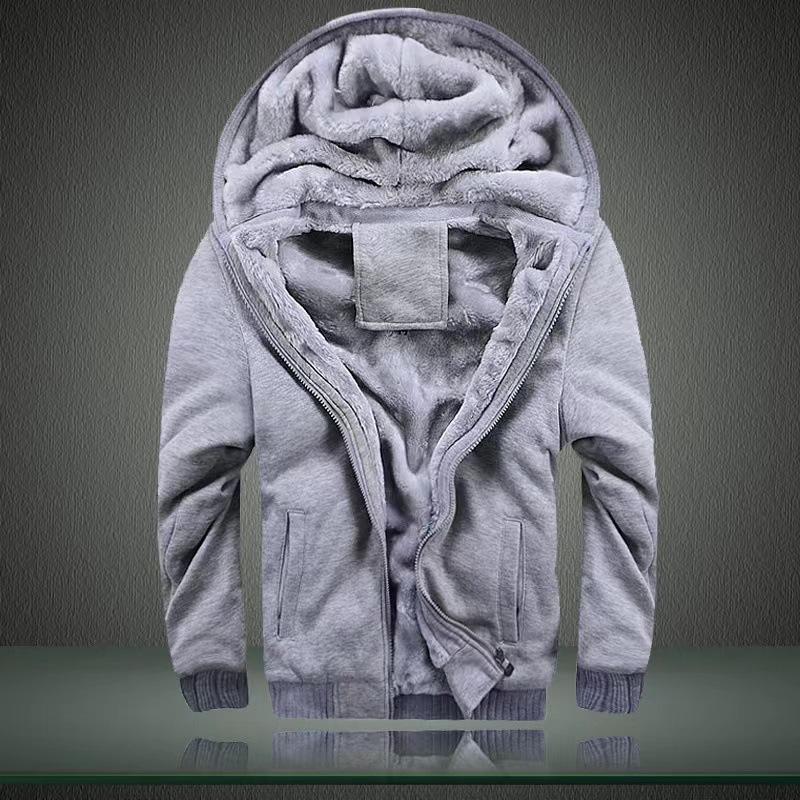 Stylish Man-2 Herenmode Winter Zwart Rood Capuchon Sweatshirts Cardigan Man Pluche Verdikte Warme Hoodies Jassen Jassen M rood
