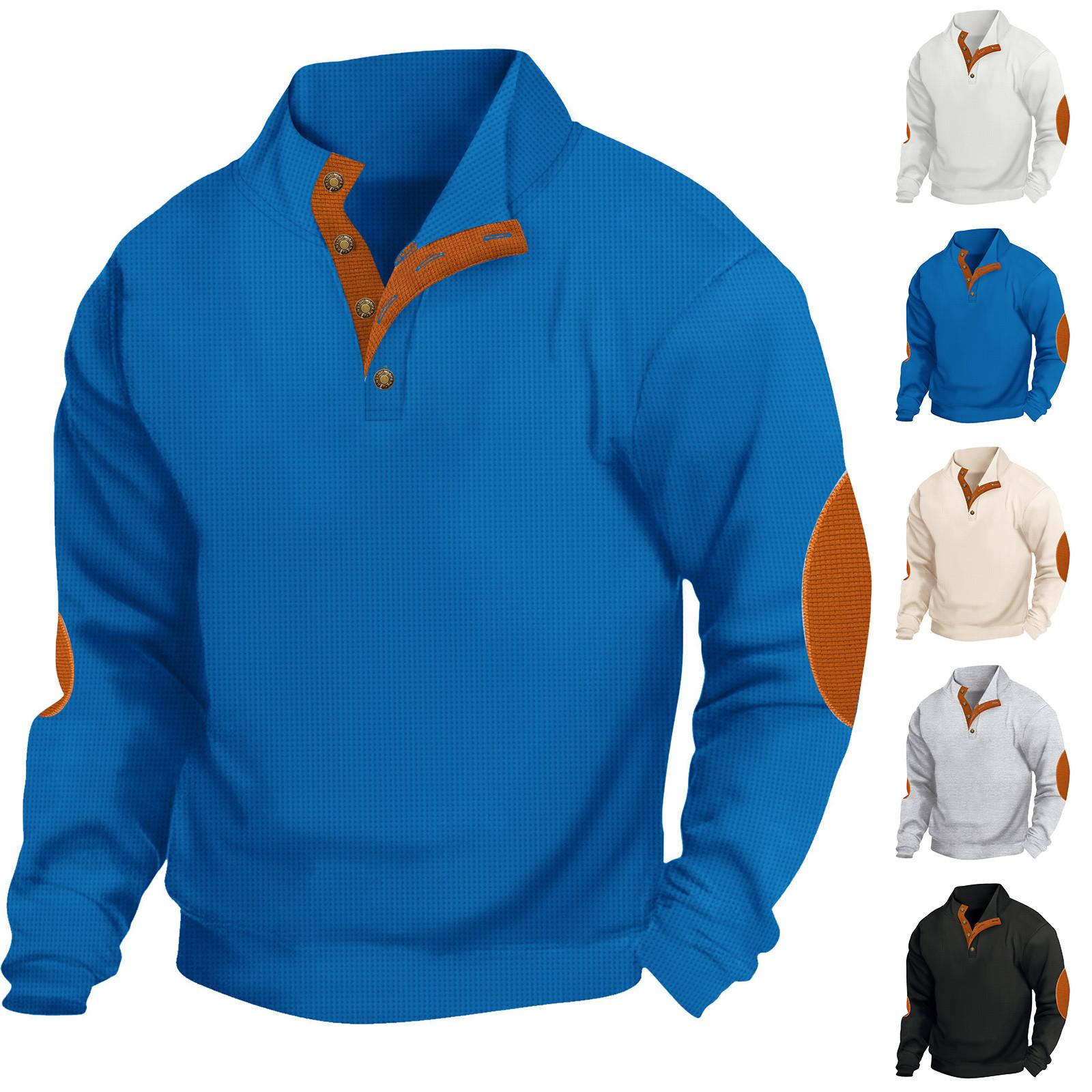 Excellent stuff Heren Sweatshirt Losse Effen Kleur Outdoor Warm Ademend T-shirt Top L zwart