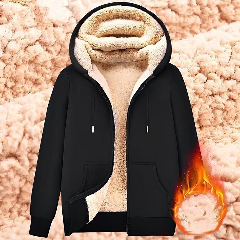 NB Fashion Heren Capuchon Lamswollen Hoodies Cardigan Plus Fluweel Verdikt Winter Warm Losse Neutrale Mode Trui Zwart Grijs Marineblauw XXL grijs