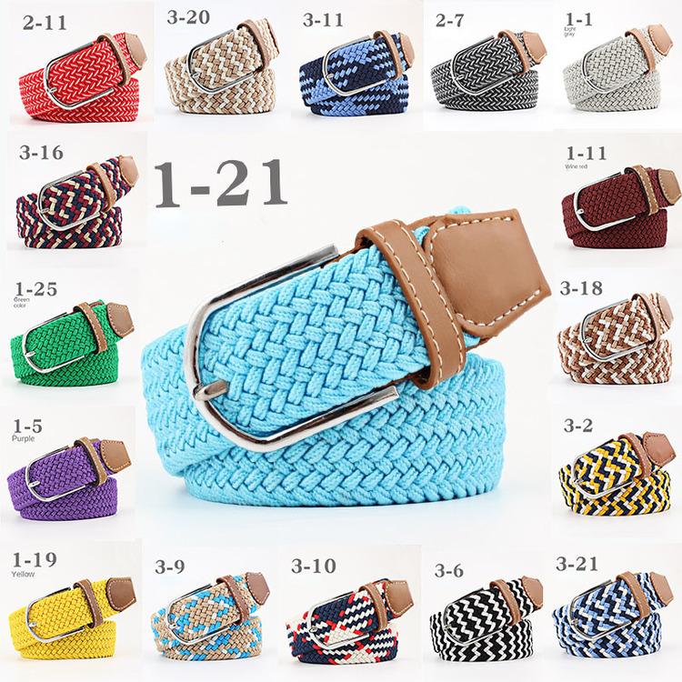 Straight Fire Fashion 2024 Nieuwe Mode Hoge Kwaliteit Explosieve Vrouwen Canvas Riem Mannen Elastische Riem Casual Stretch Geweven Pin Gesp Riem zwart