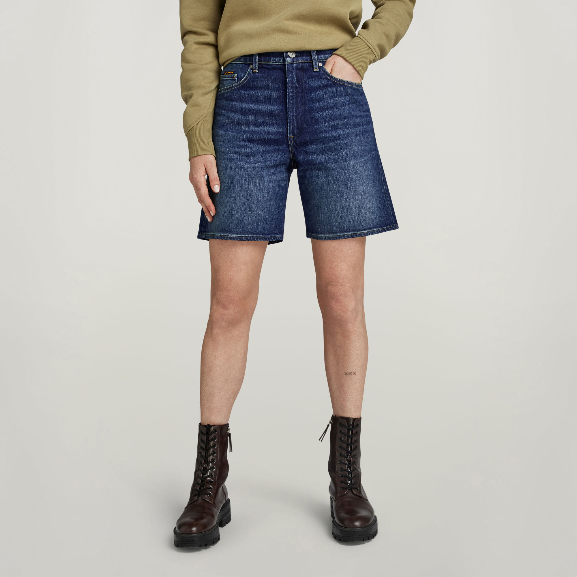 G-Star RAW High Bermuda Short Clean Edge - Donkerblauw - Dames