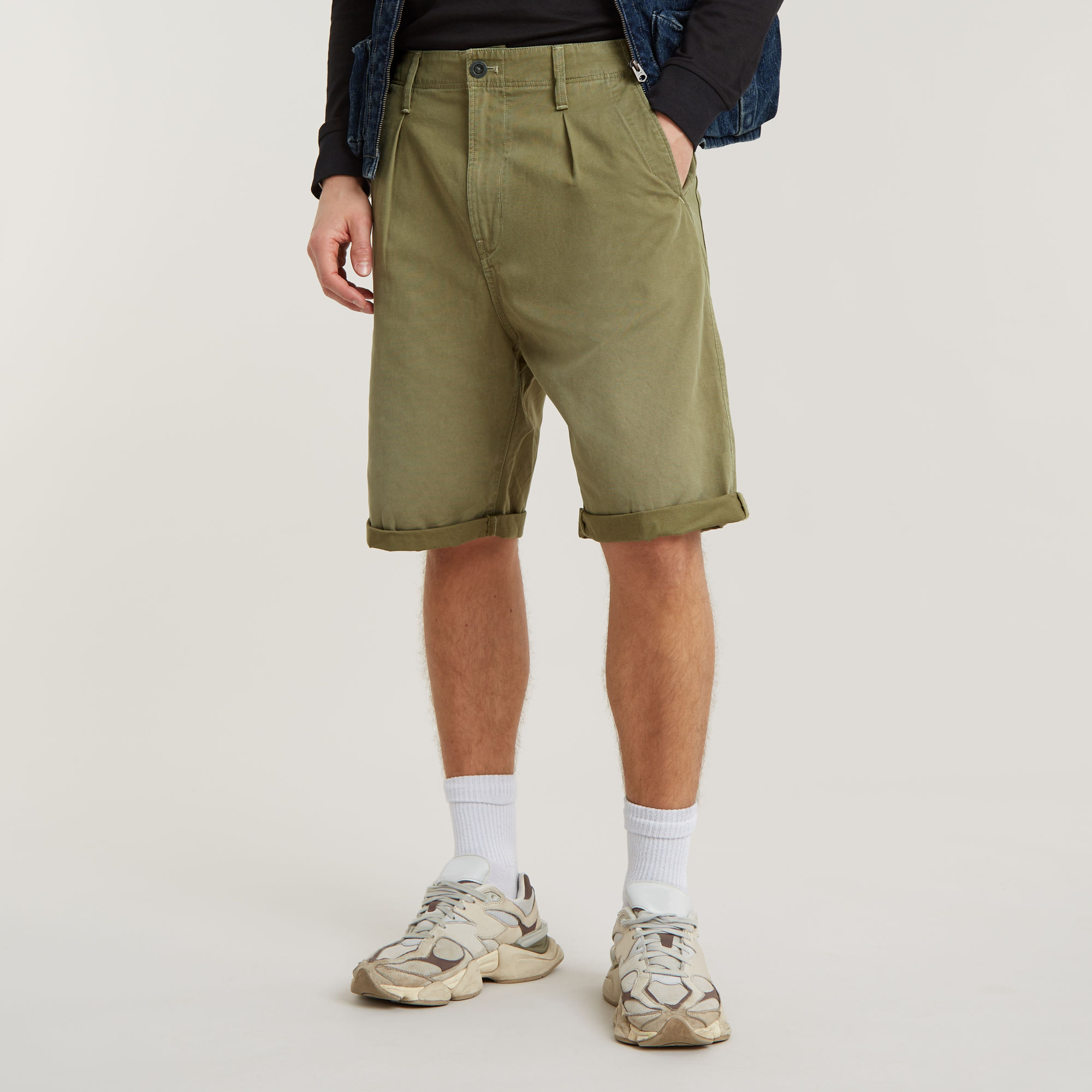 G-Star RAW Pleated Chino Short - Groen - Heren