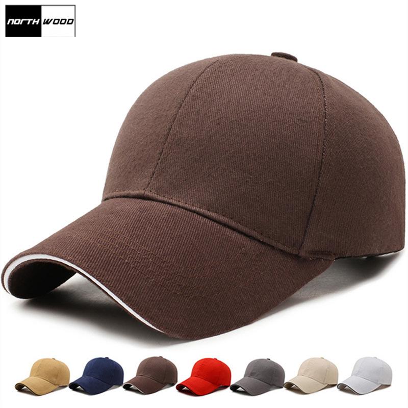 Northwood Effen Klassieke Baseball Caps Voor Mannen Vrouwen Katoen Trucker Cap Snapback Papa Hoeden 56-60 cm wit