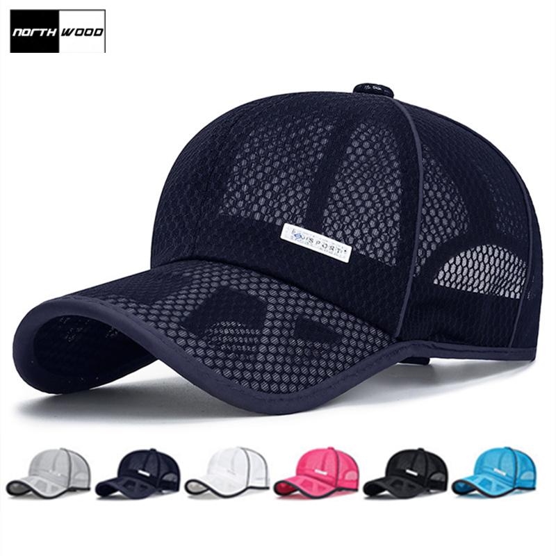 Northwood Mesh Sport Baseball Caps voor Mannen Vrouwen Papa Hoeden Ademende Caps Zomer Zonnehoeden 55-60 cm zwart