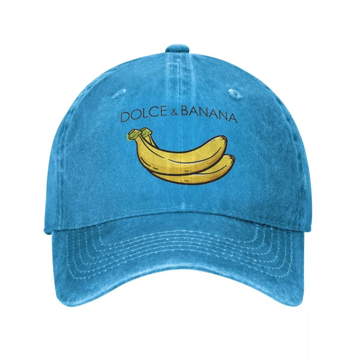 The best product for you Dolce en Banana Funny Merch Unisex Style Baseball Cap Verontruste Denim Gewassen Hoeden Cap Casual Outdoor Zomer Hoofddeksels Adjustable rood