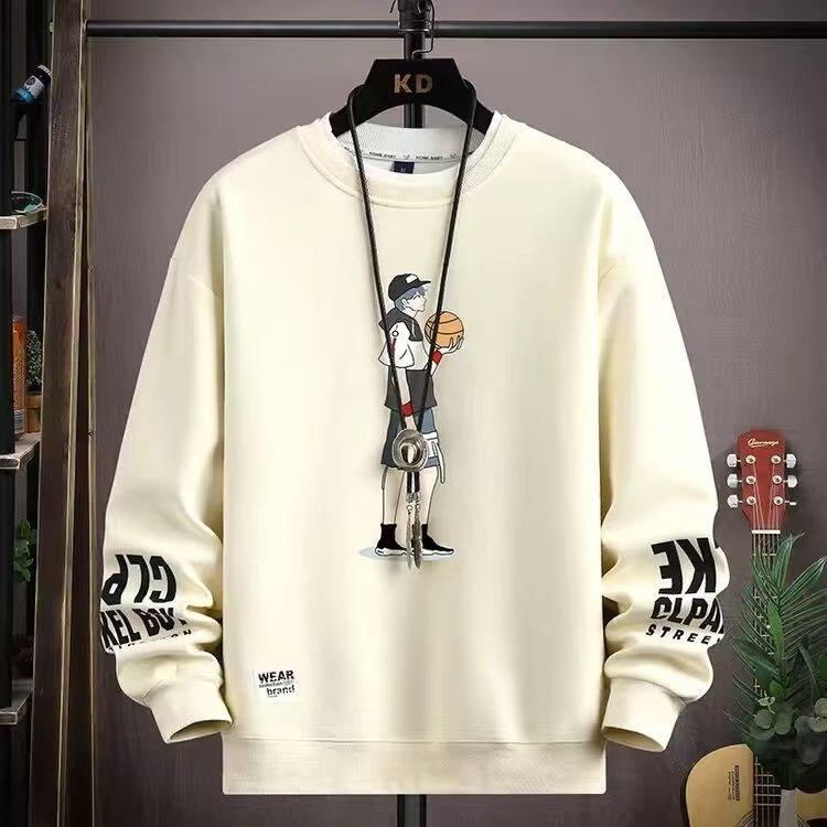 Loadingg Heren Lente Mode Casual Bedrukt Ronde Hals Sweatshirt XXXL zwart