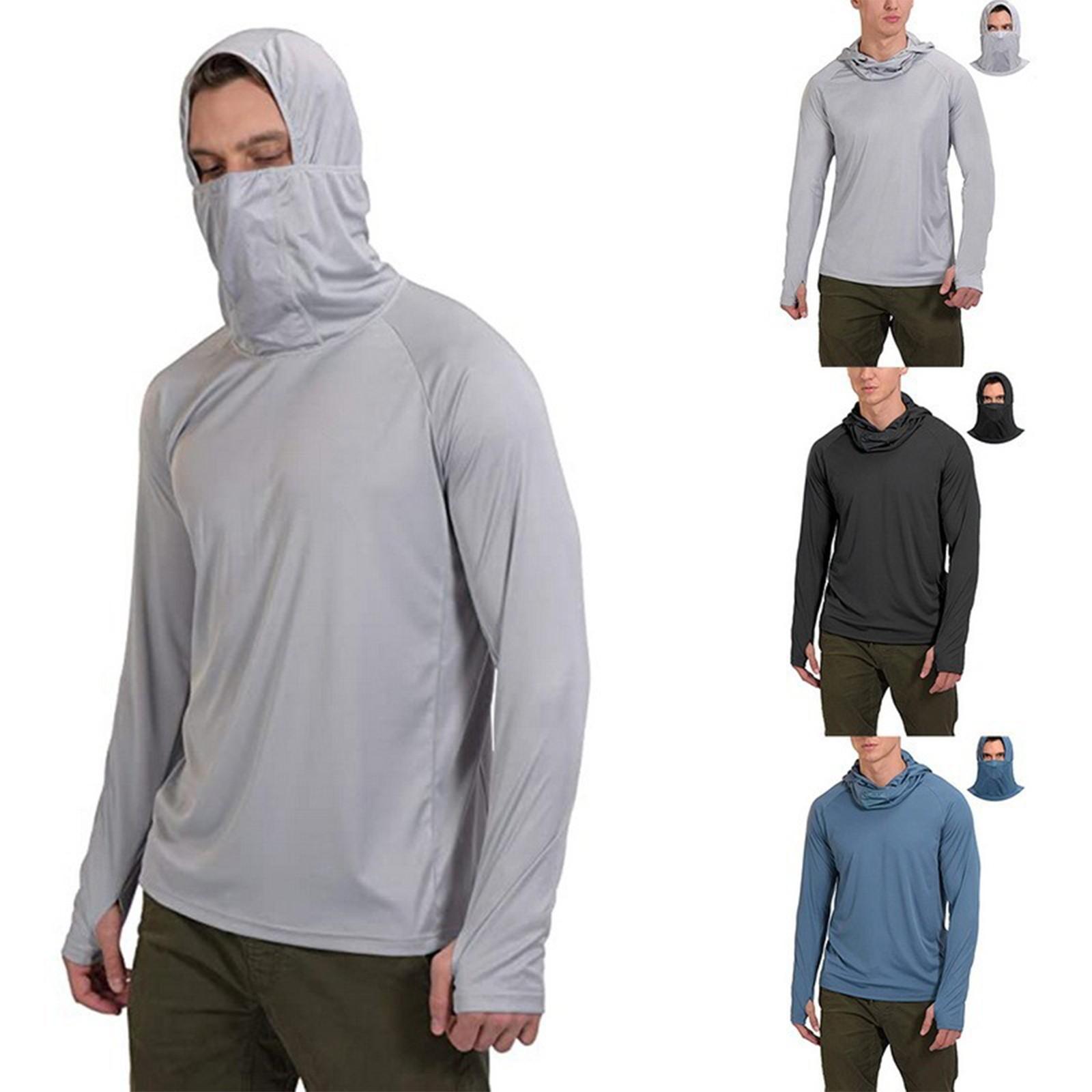 Vegetables Herenkleding met capuchon en lange mouwen voor buiten, bescherming tegen de zon, vissen, strandshirt, surfkleding, upf50+ M grijze kleur